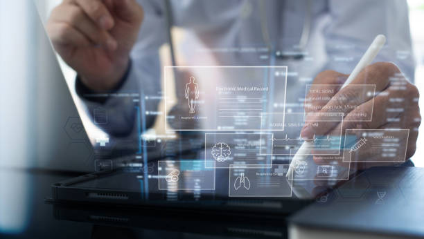 Health monitoring dashboard on phone held in a clinical setting